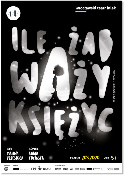 Plakat spektaklu „Ile żab waży księżyc